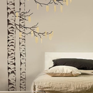 Large Tree Stencil Beautiful Birches Reusable Stencils for Walls Wall stencils for DIY home decor Tree stencil image 1