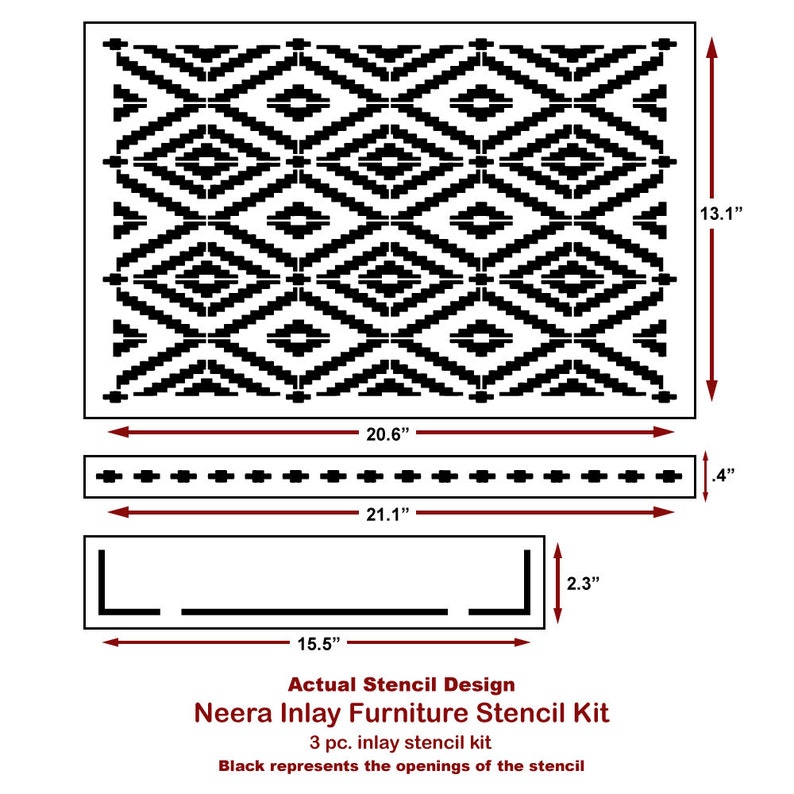 Neera Bone Inlay Stencil - DIY Bone Inlay Designs for Furniture ...