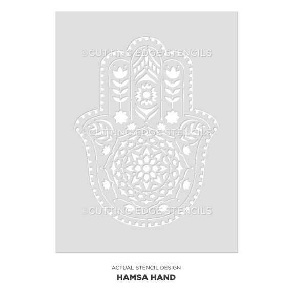Hamsa Hand Stencil Template Plastic Hamsa Blessed Eyes Mandala Drawing  Stencils Reusable Large DIY Stencils for Wood Wall Floor Tile Furniture  Fabric Art Painting 