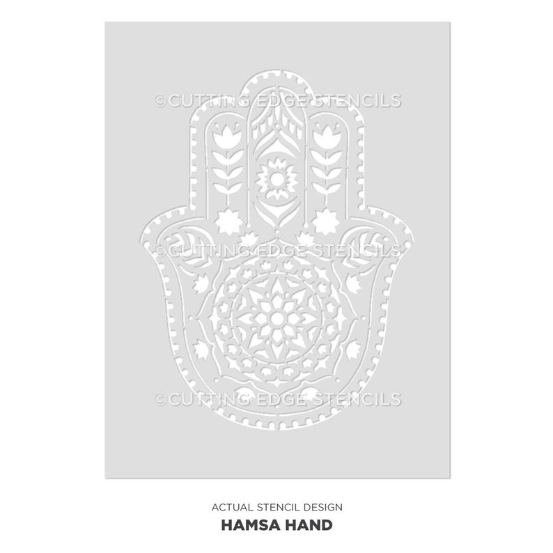 Hamsa Hand Stencil for Walls MANDALA WALL STENCIL Large - Etsy