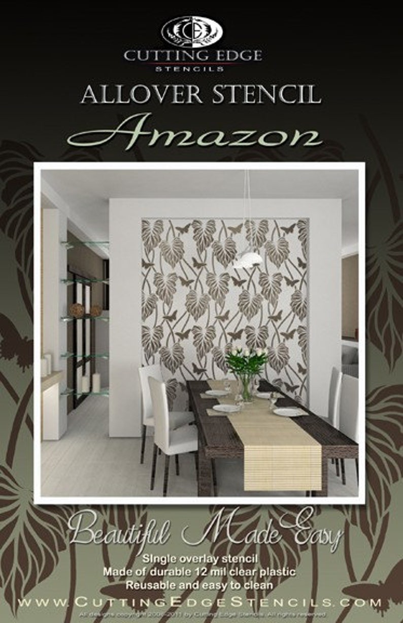 Large Stencil Amazon Wallpaper Stencils for DIY Home Decor Etsy