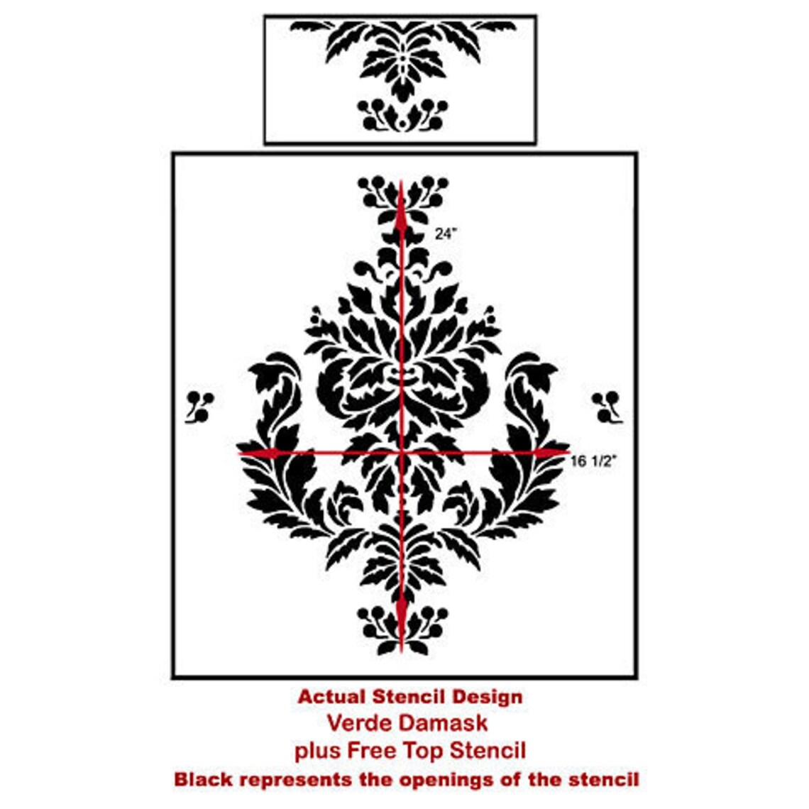 Verde Damask Wall Stencil - Allover Wall Pattern for DIY Wall ...