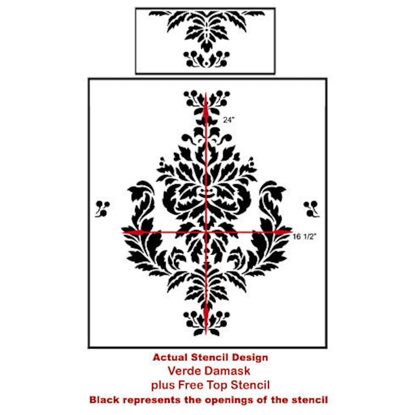 Verde Damask Wall Stencil - Allover Wall Pattern for DIY Wall ...