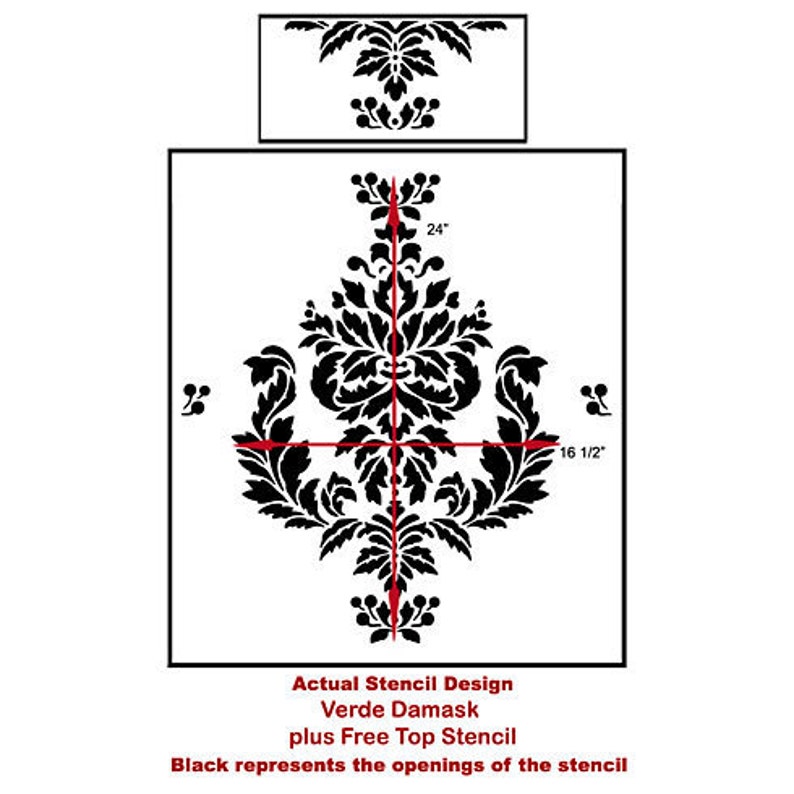 Verde Damask Wall Stencil - Allover Wall Pattern for DIY Wall ...