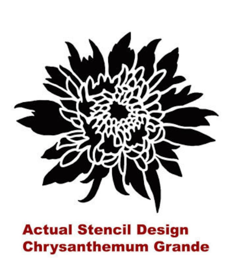 Flower Stencil Chrysanthemum Grande LG Wall Stencils for easy decor Better than decals image 5