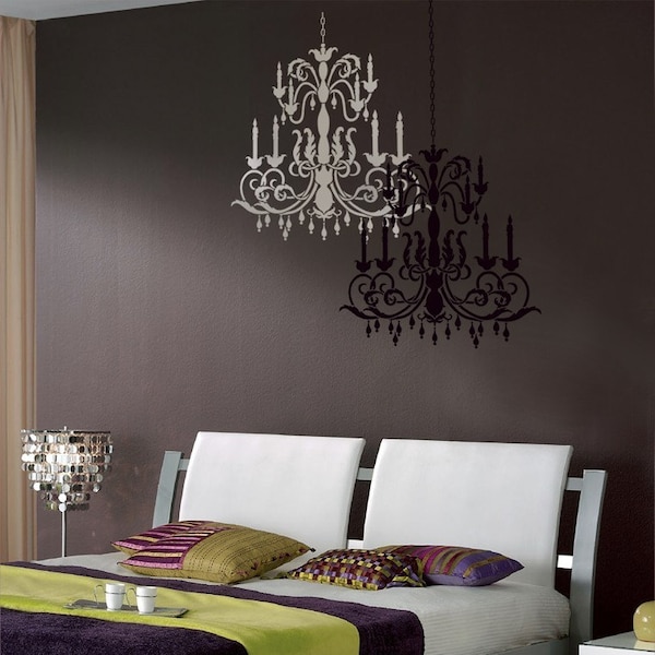 Reusable stencil Chandelier  - size MED - Wall stencils better  than Wall Decals