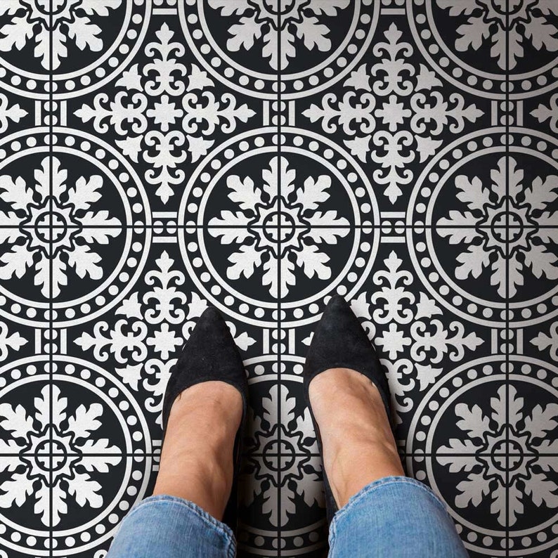 Florenza Tile Stencil Diy Painted Italian Cement Tiles Image 0