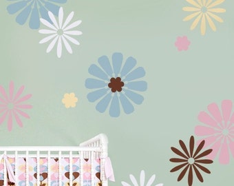 Nursery Stencils Daisy Crazy Kit 3 - Easy Nursery Decor with Reusable Stencils