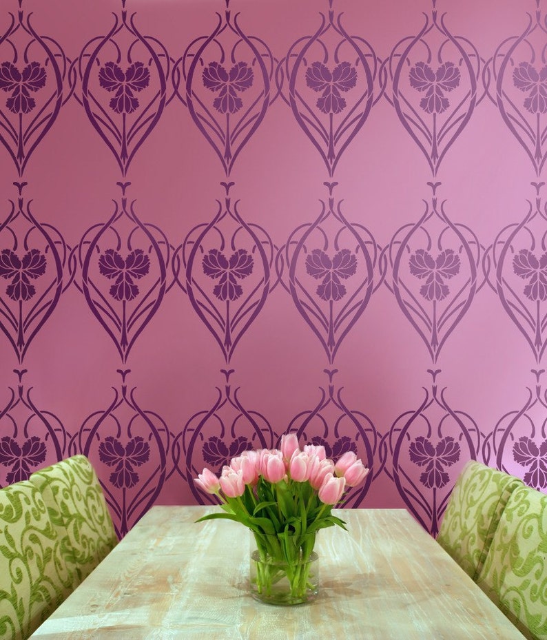 Rachel's Garden Allover Wall Stencil Reusable stencils | Etsy