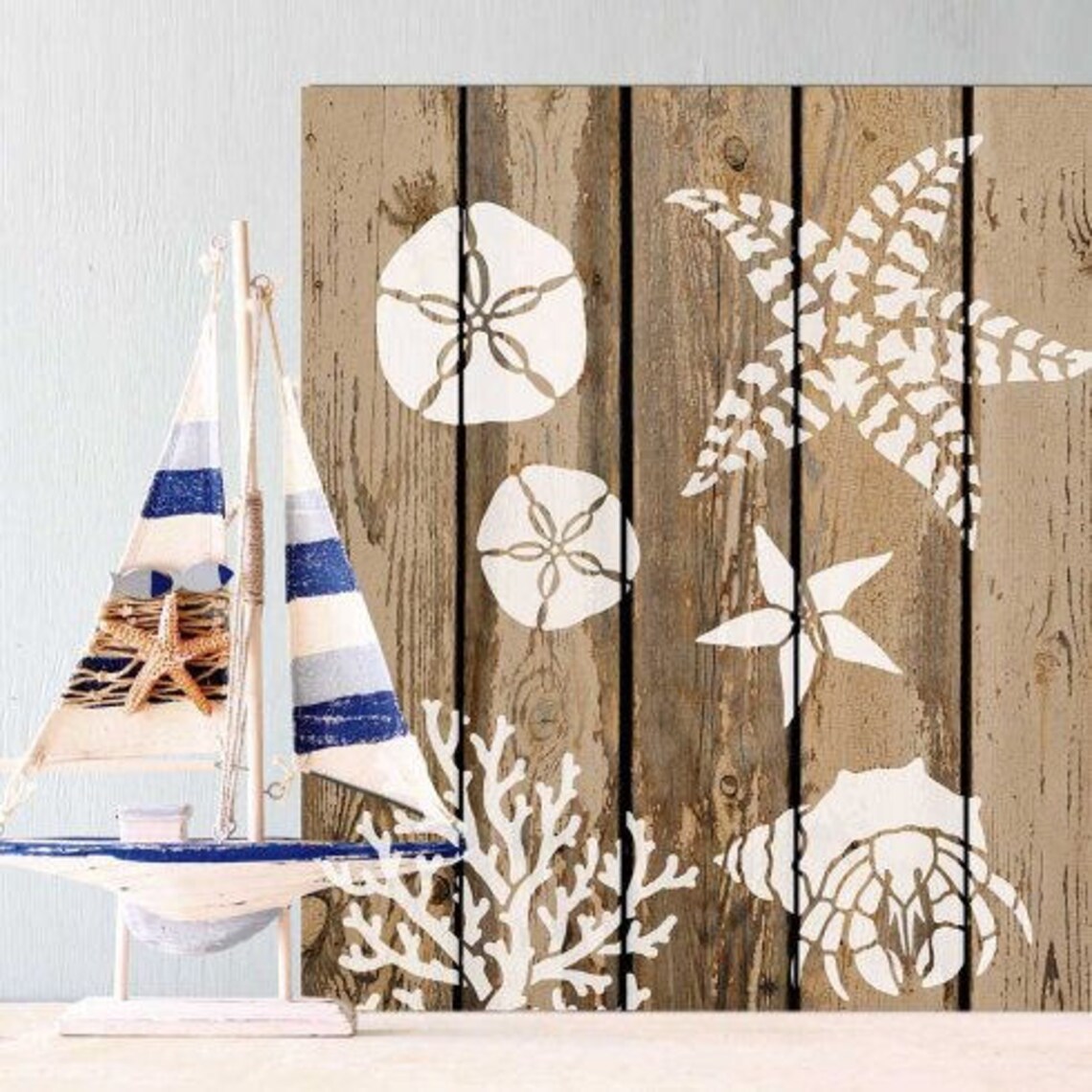 Sea Star Nautical Wall Art Stencil Reusable Stencils DIY - Etsy