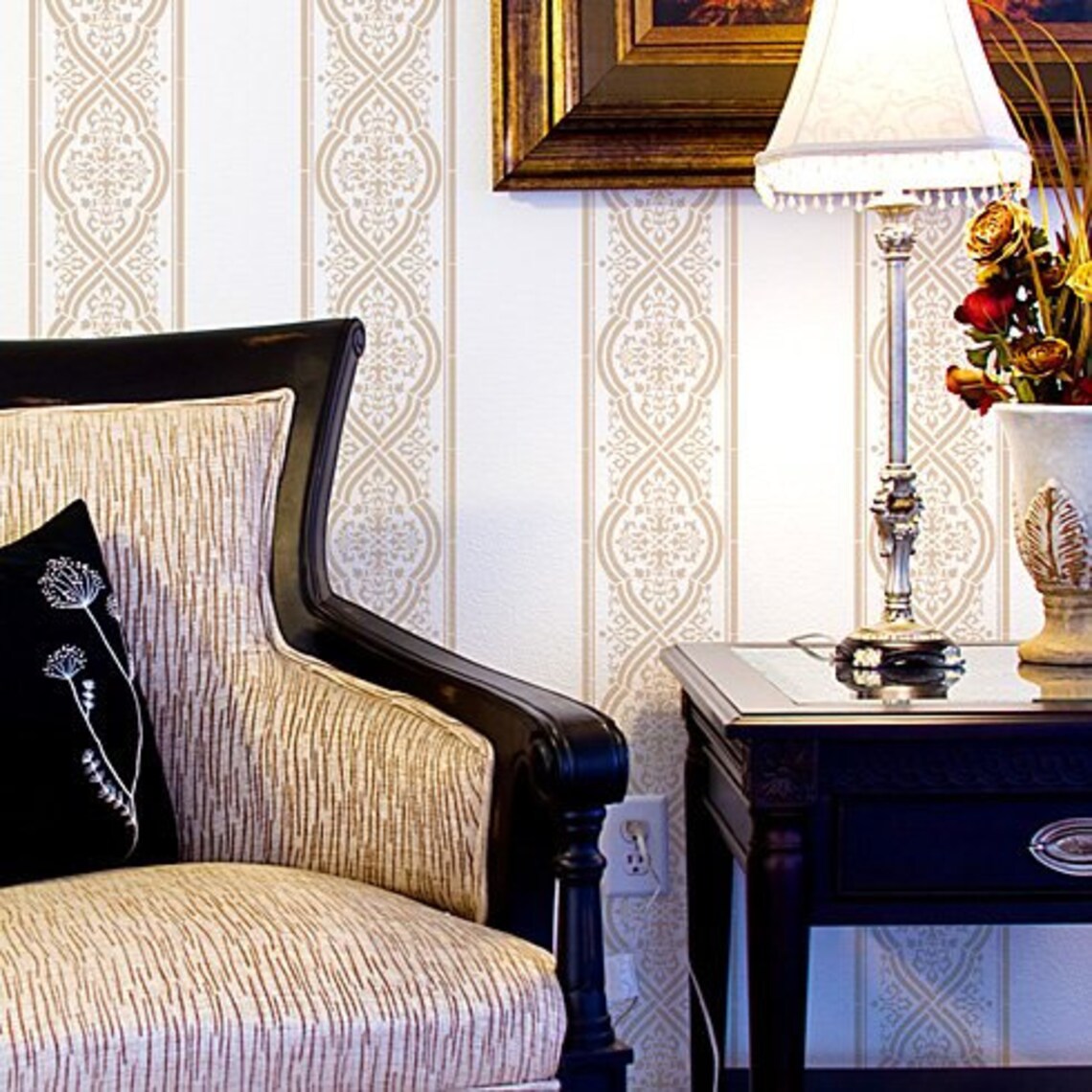 Bella Stripe Wall Stencil Reusable Stencils for Walls Etsy