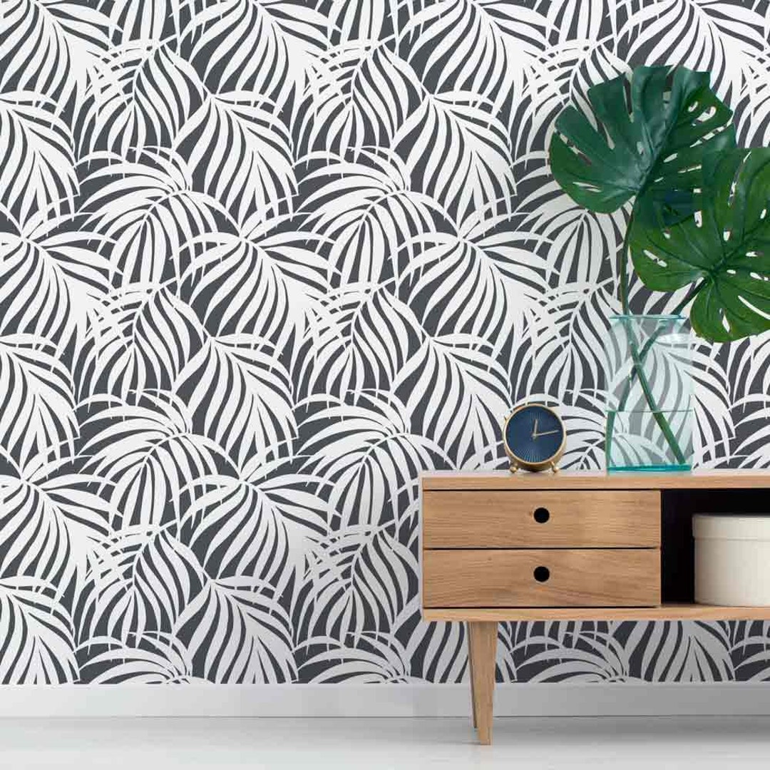 Beverly Wasile（ビバリー・ワジル）　ウォールデコ Breezy Palms Wall Stencil - LARGE WALL STENCILS Instead of