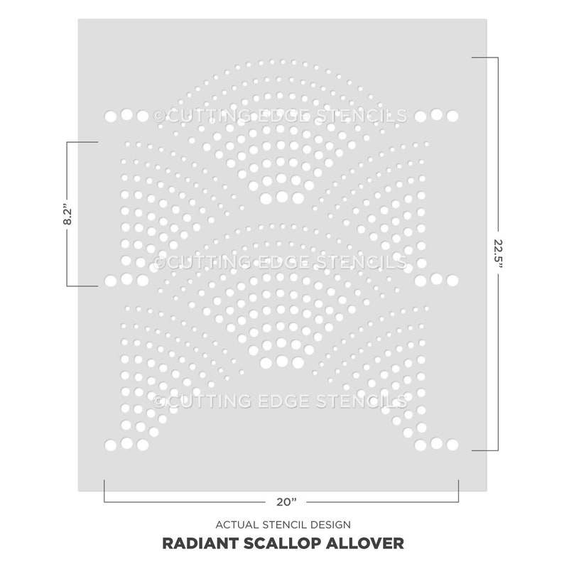 Radiant Scallop Wall Stencil LARGE WALL STENCIL Modern Geometric Wall Stencils Easy to Use Wall Stencils for a Quick Room Update image 5