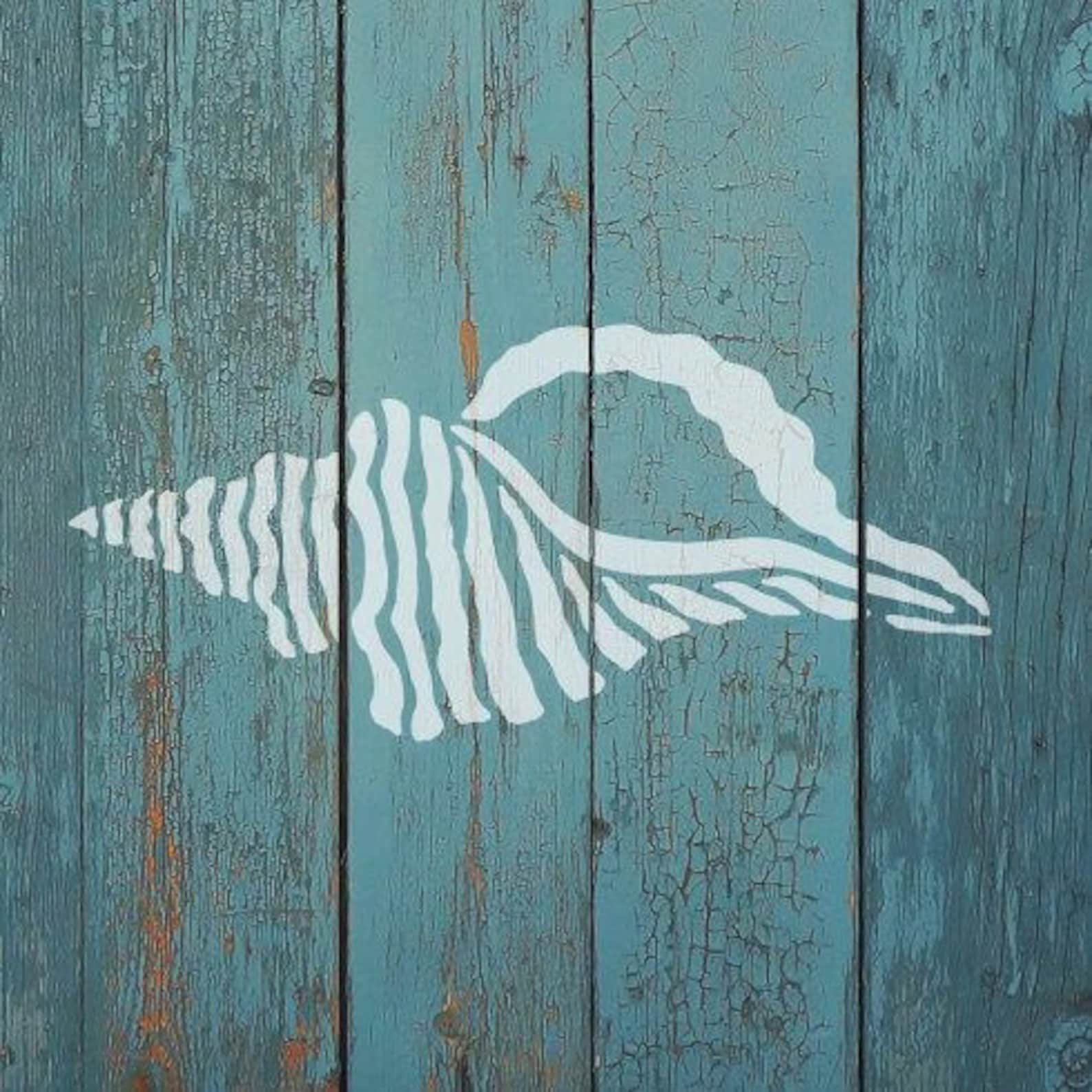 Seashell Nautical Stencil Reusable Stencils DIY Home Décor Etsy