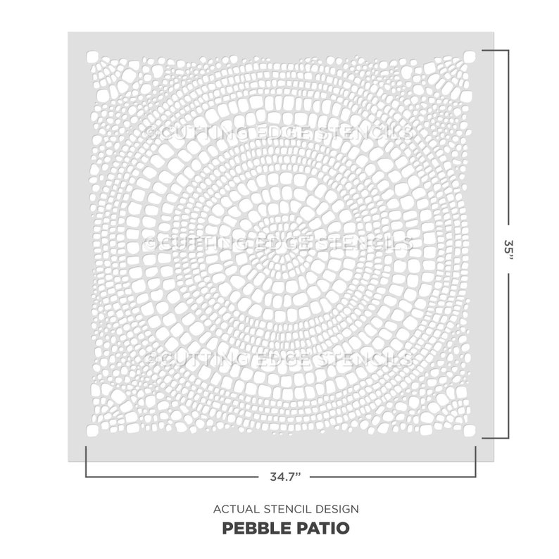 Pebble Patio Stencil Cement Tile Stencil for Outdoor Patios Large Floor Stencil for Upgrading Your Old Cement Patio DIY Stencil image 4