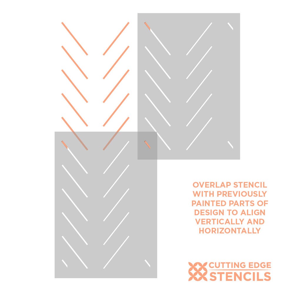 Ella Herringbone Wall Stencil Geometric Wall Stencil for Etsy Canada