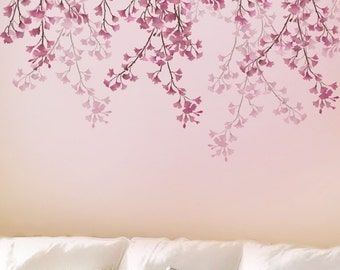 Weeping Cherry Stencil - WALL ART STENCIL instead of Decals - Easy to Use Wall Stencils for a Quick Room Update – Floral Stencils for Walls