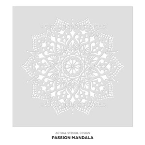 Passion Mandala Stencil For Walls MANDALA WALL STENCIL Large Wall Stencil for Painting Stencil on Wood Better than Mandala Decals image 5