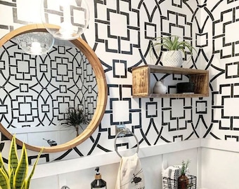 Tea House Trellis Allover Stencil - Large Stencils for Painting Walls – Try Stencils Instead of Wallpaper – DIY Large Reusable Design