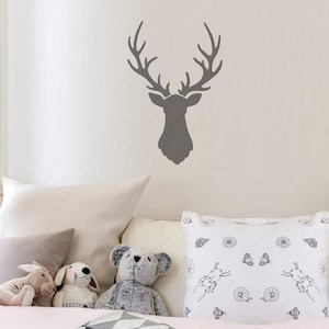 Deer Head Wall Art Stencil - Better than Decals - Great for DIY Nursery Decor