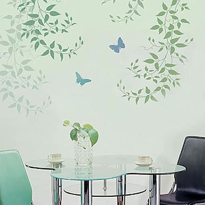 Budding Clematis Branch Stencil - Large Botanical Wall Stencil - Vines Stencil for a Quick DIY Room Transformation