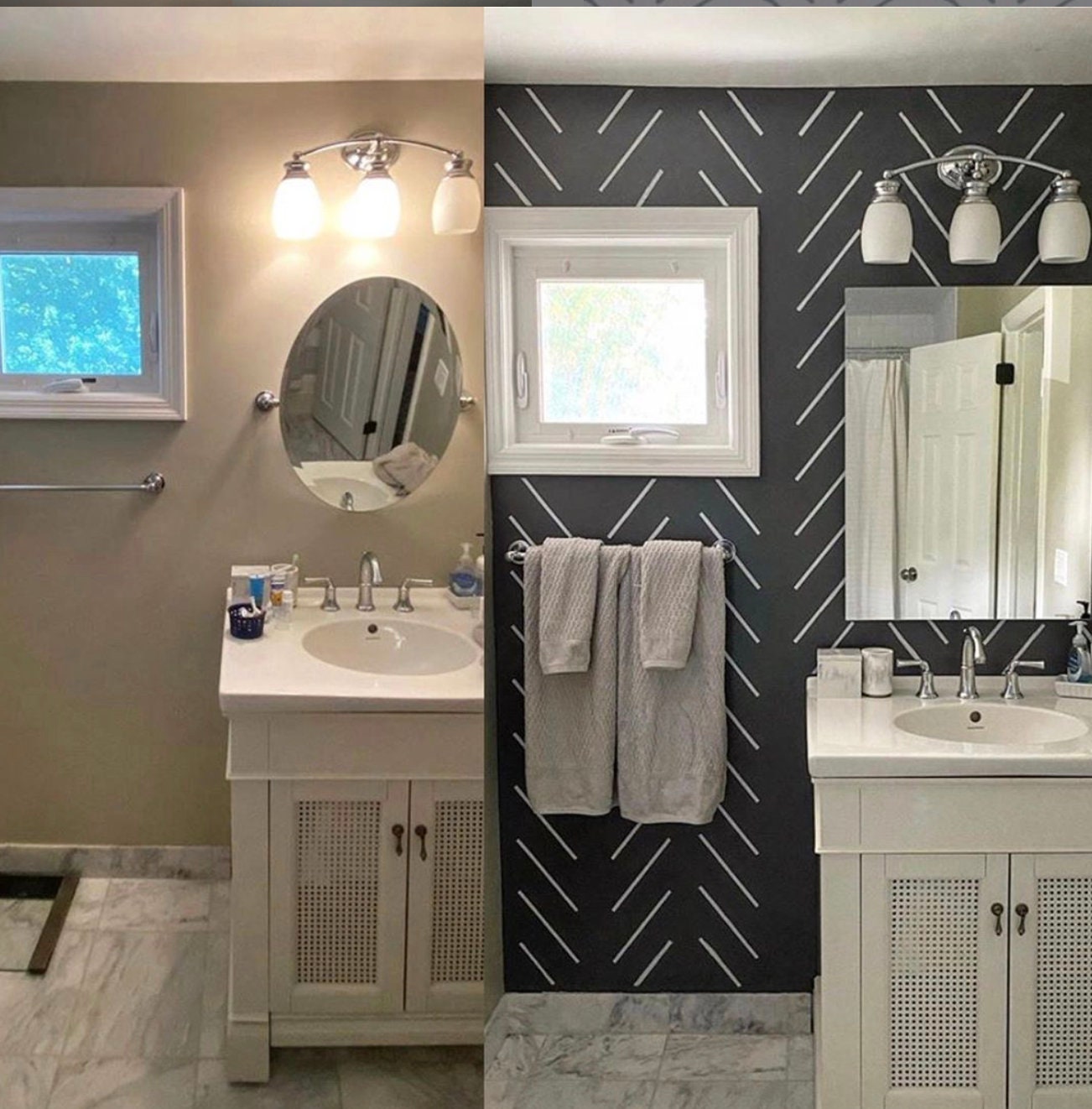 Ella Herringbone Wall Stencil Geometric Wall Stencil for Etsy Canada