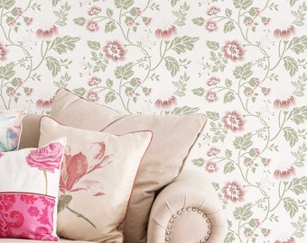 Floral Vine Wall Stencil - Wall Stencil for DIY Botanical Design - Elegant Vines and Flowers Design - Large Stencils for Painting