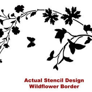 Stencil Wildflower border/stripe LG Reusable stencil for wall decor image 5