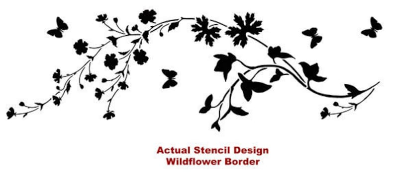 Stencil Wildflower border/stripe LG Reusable stencil for wall decor image 5