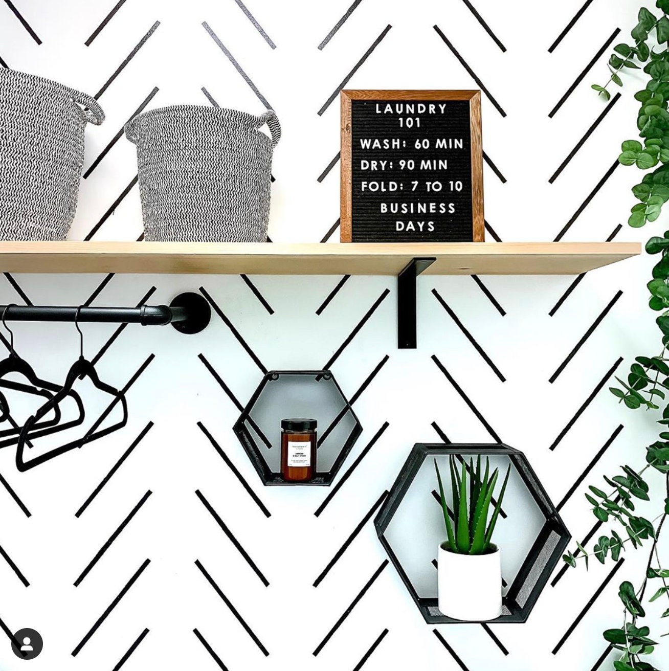 Ella Herringbone Wall Stencil Geometric Wall Stencil for Etsy Canada