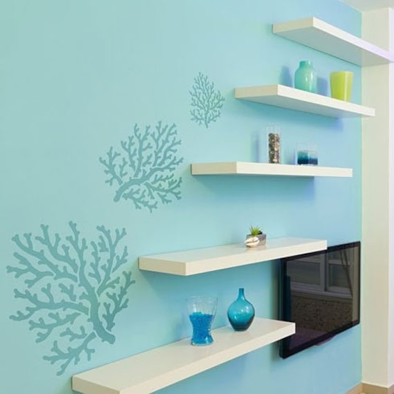 Coral Wall Art Stencil WALL ART STENCILS Easy to Use Wall - Etsy Hong Kong