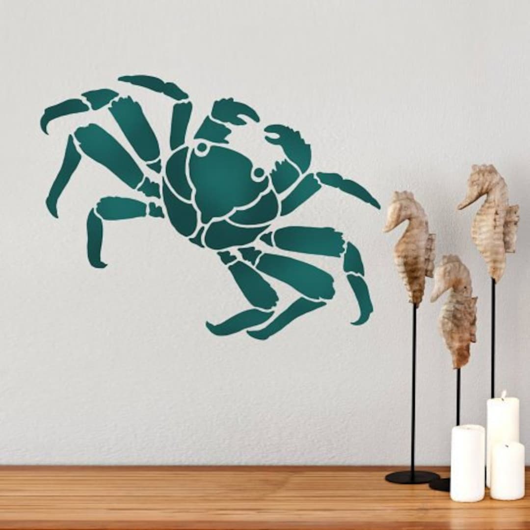 Crab Wall Art Stencil Quick and Affordable Wall Stencil for DIY Wall