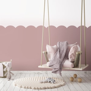 Scallop Border Stencil - Reusable Wall Stencil - Stencils for Painting On Walls - Large Stencil - DIY Border Stencil for Kids Rooms