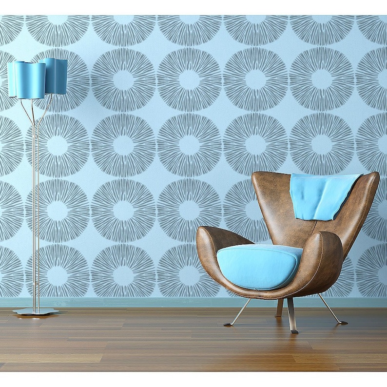 Spore Print Wall Stencil LARGE WALL STENCIL Nature Wall Stencil Easy to Use Wall Stencils for a Quick Room Update Stencils for Walls image 3
