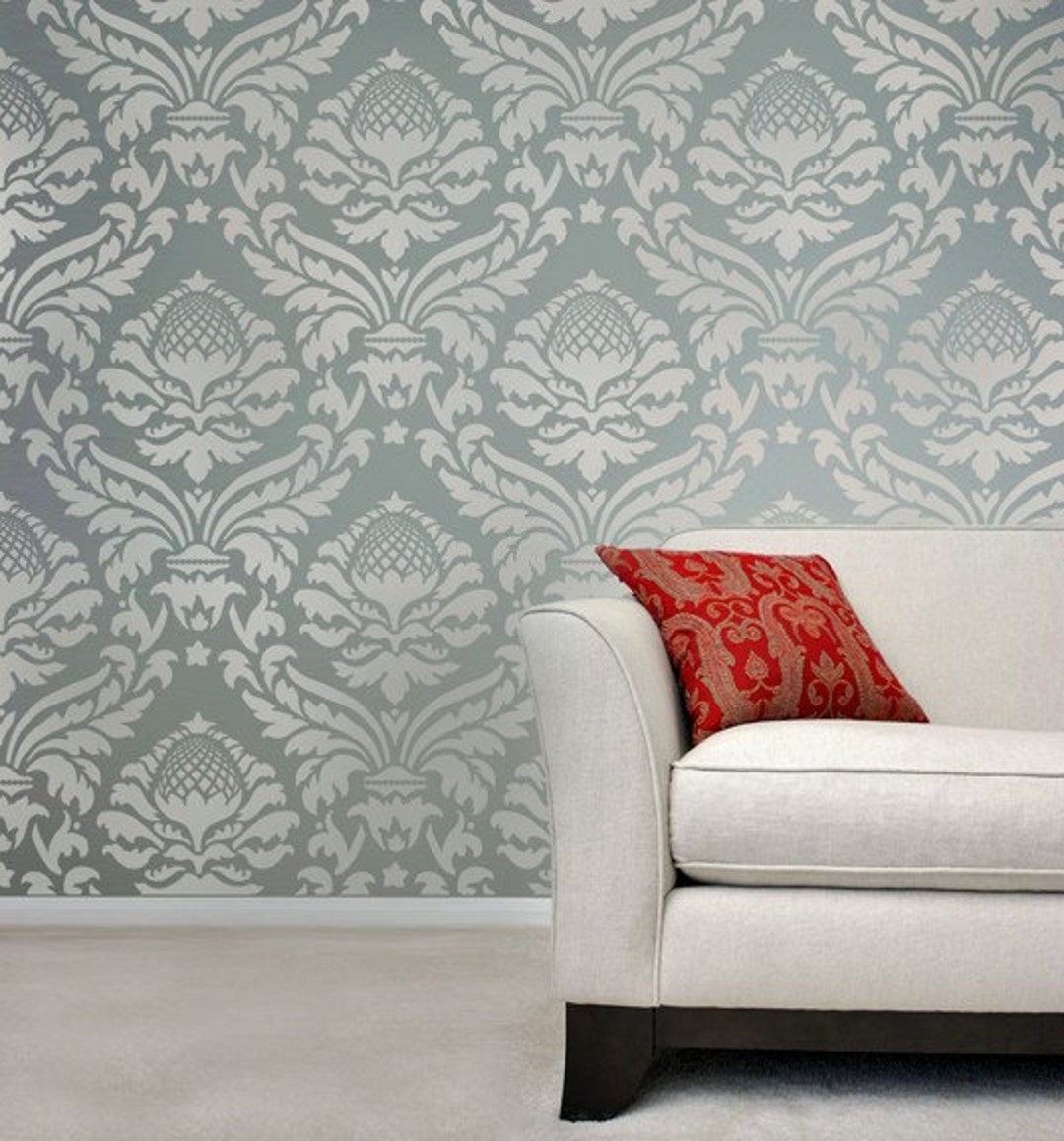 Abundance Damask Stencil - Stencils for DIY Wall Décor - Reusable ...