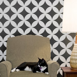 Wall Stencil Nagoya SM  - Reusable stencils for walls, ceilings and floors - Japanese Stencil Pattern - Large Stencil for Painting Walls