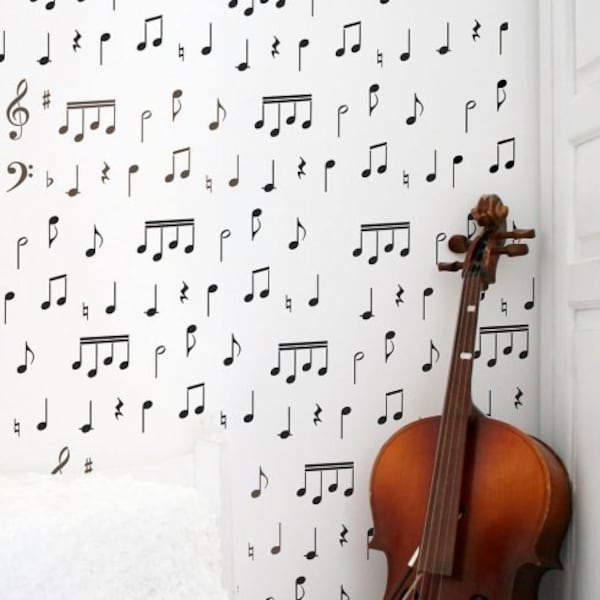 Musical Note Wall Art Stencil - Better than Decals - Stencils for DIY Home Decor