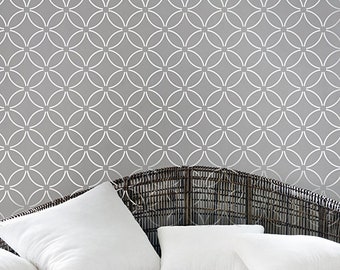 Fuji Wall Pattern Stencil SM - Reusable stencils for walls - Japanese Stencil Pattern- Wall Stencils for Painting - Modern Stencils for DIY