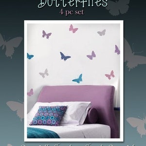 Butterfly Stencils 4pc kit Easy decor, Nursery, Kids Room, Crafts, Fabrics, Furniture stencils image 5