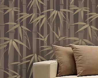 Bamboo Wall Stencil- LARGE WALL STENCILS instead of Wallpaper - Easy to Use Wall Stencils for a Quick Room Update - Stencils for Walls