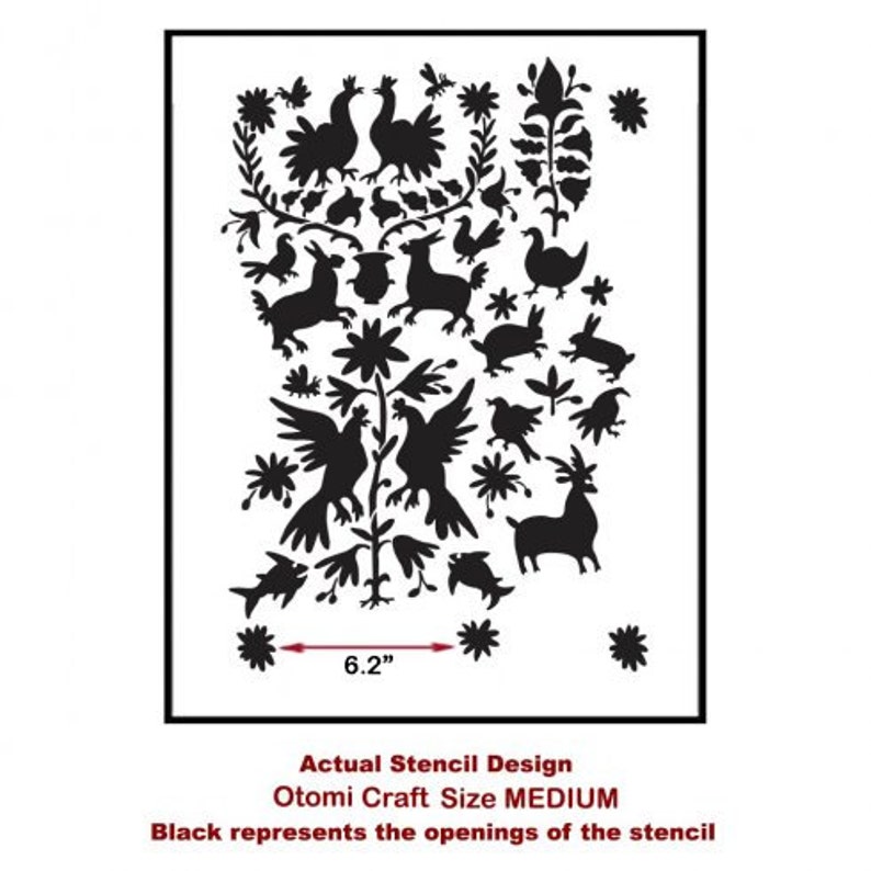 Otomi Craft Stencil Size Medium Reusable Stencil for DIY Home Improvement image 4