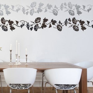 Border Stencil Morning Glory - Reusable stencil for easy wall decor