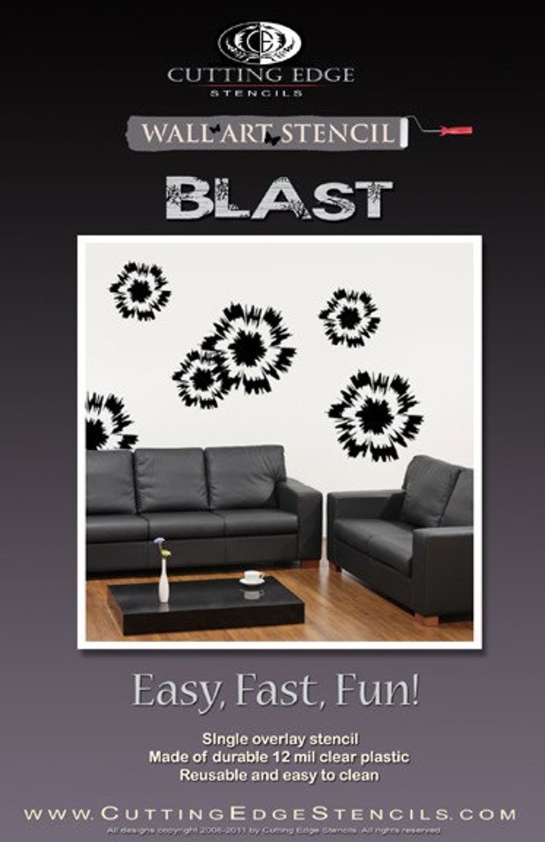 Stencil Blast LG Wall Stencils for Easy Decor Better than decals image 3