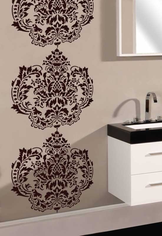 Wall Stencil Damasque LG - Easy DIY Wall Decor With Stencils - Etsy
