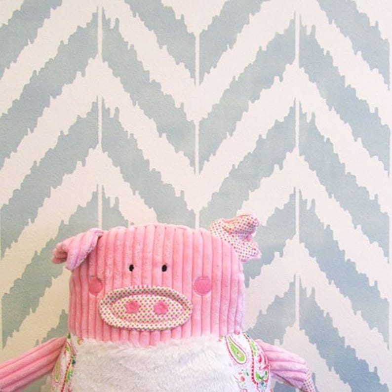 Ikat Zigzag Stencil Reusable Stencil Patterns for Walls Etsy