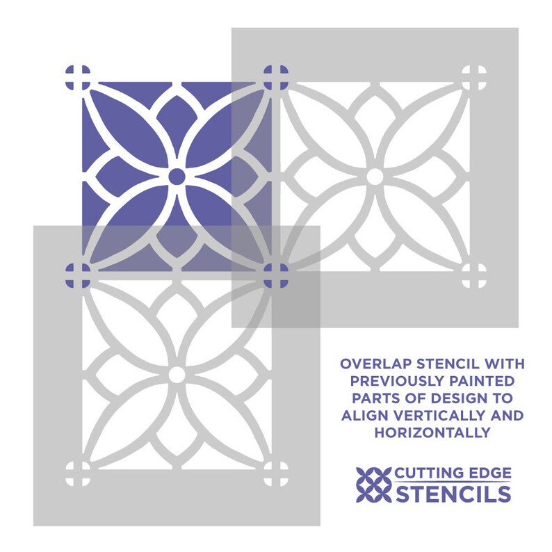 Front Gate Tile Stencil Cement Tile Stencils for Painting Etsy