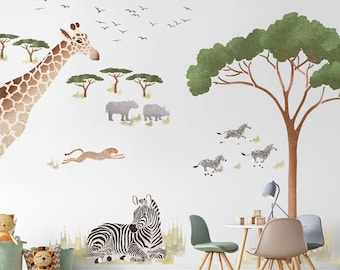 African Savannah Mural Stencil Kit -  Completely Customizable Kit to Transform Any Room Into an African Safari - Reusable Stencils - DIY Kit