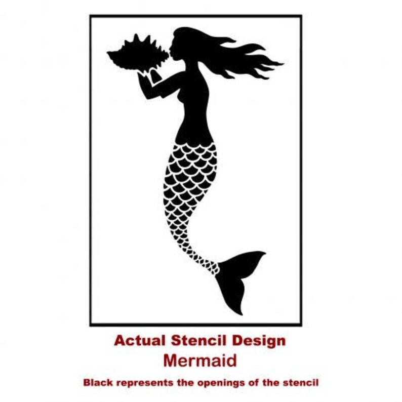 Mermaid Wall Art Stencil WALL STENCILS Instead of Decals Etsy UK