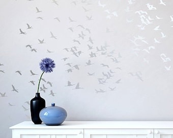 Flock Of Cranes Wall Stencil - LARGE WALL STENCIL – Bird Wall Stencil - Easy to Use Wall Stencil for a Quick Room Update - Stencil for Walls