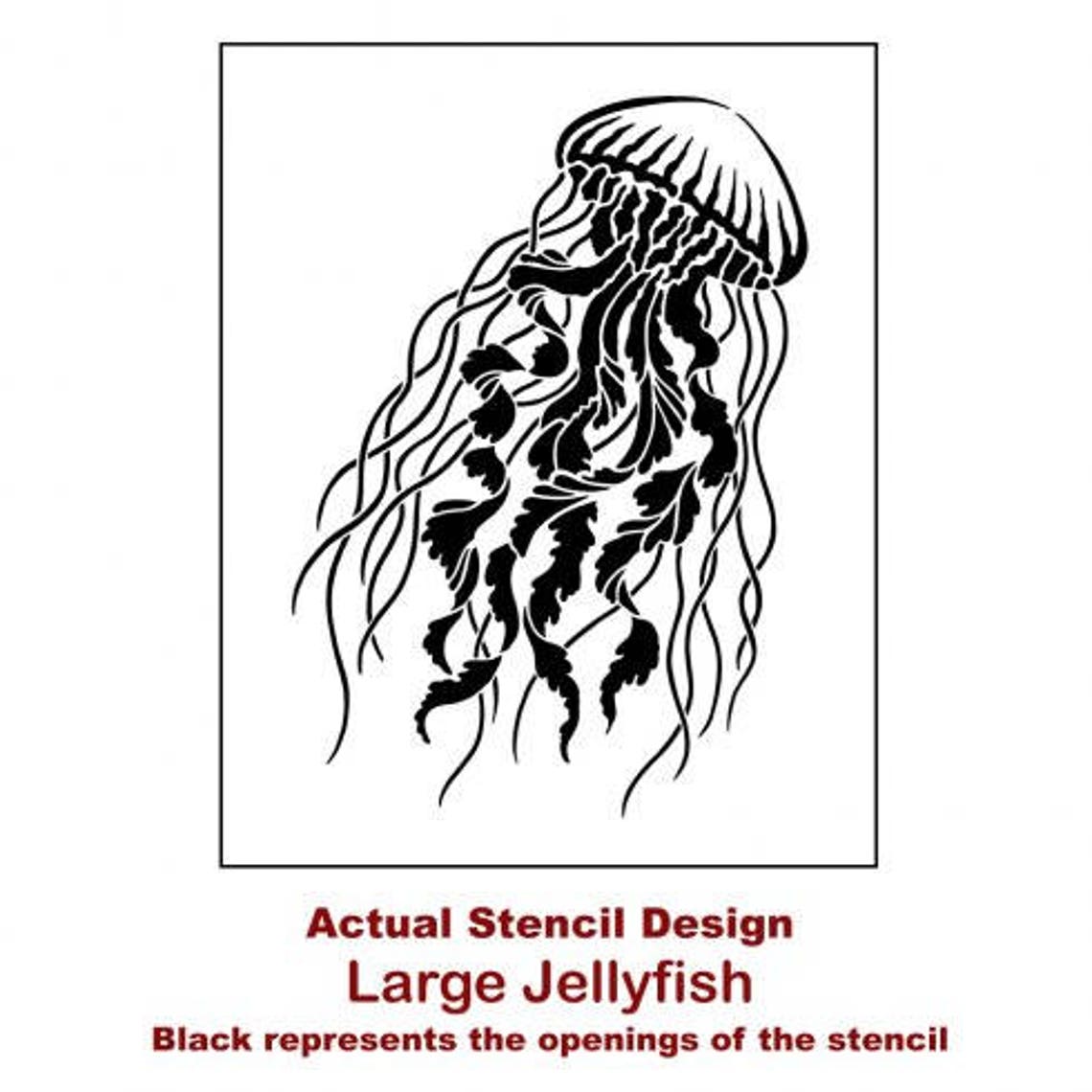 Large Jellyfish Stencil WALL ART STENCIL Instead of Decals Etsy Canada